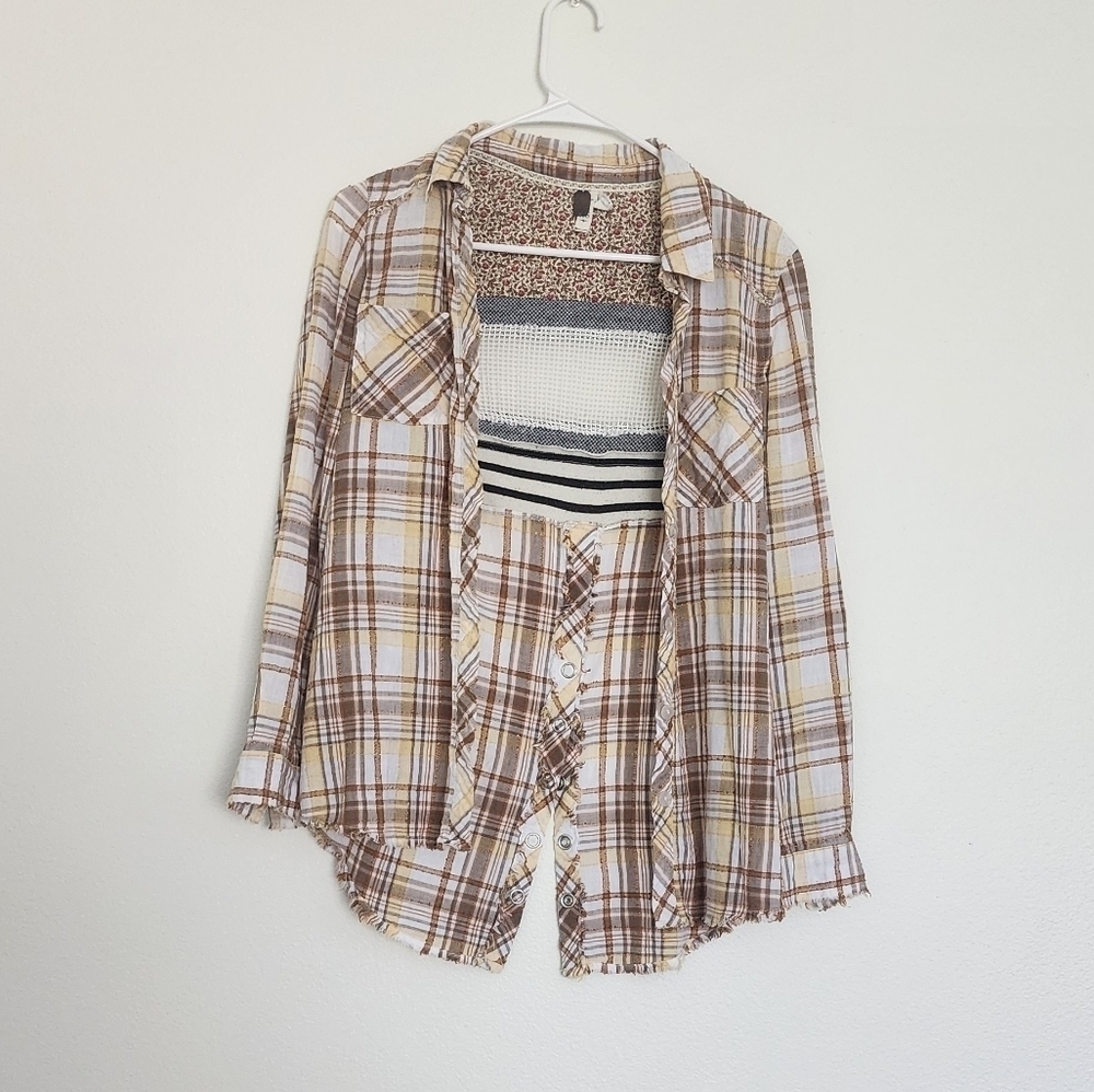 We the Free Park Ranger Oversized Button-up Bohemian Top Size XS